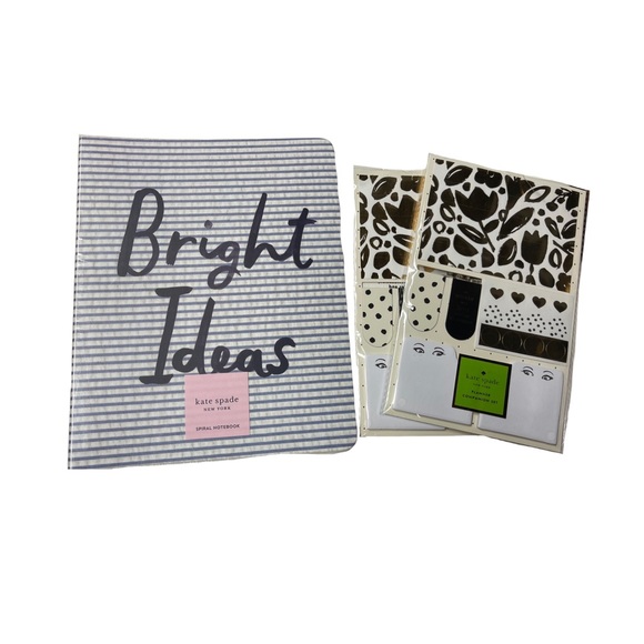 kate spade Other - Kate Spade Navy/White Notebook with 2 Gold/White Planner Companion Sets